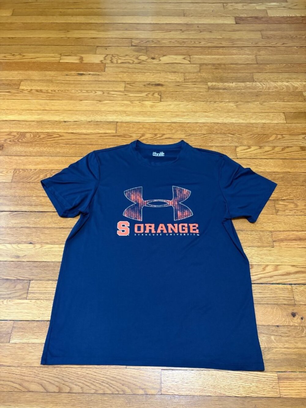 Under Armour Mens Syracuse University T-Shirt XL Loose Fit Navy Blue Heat Gear